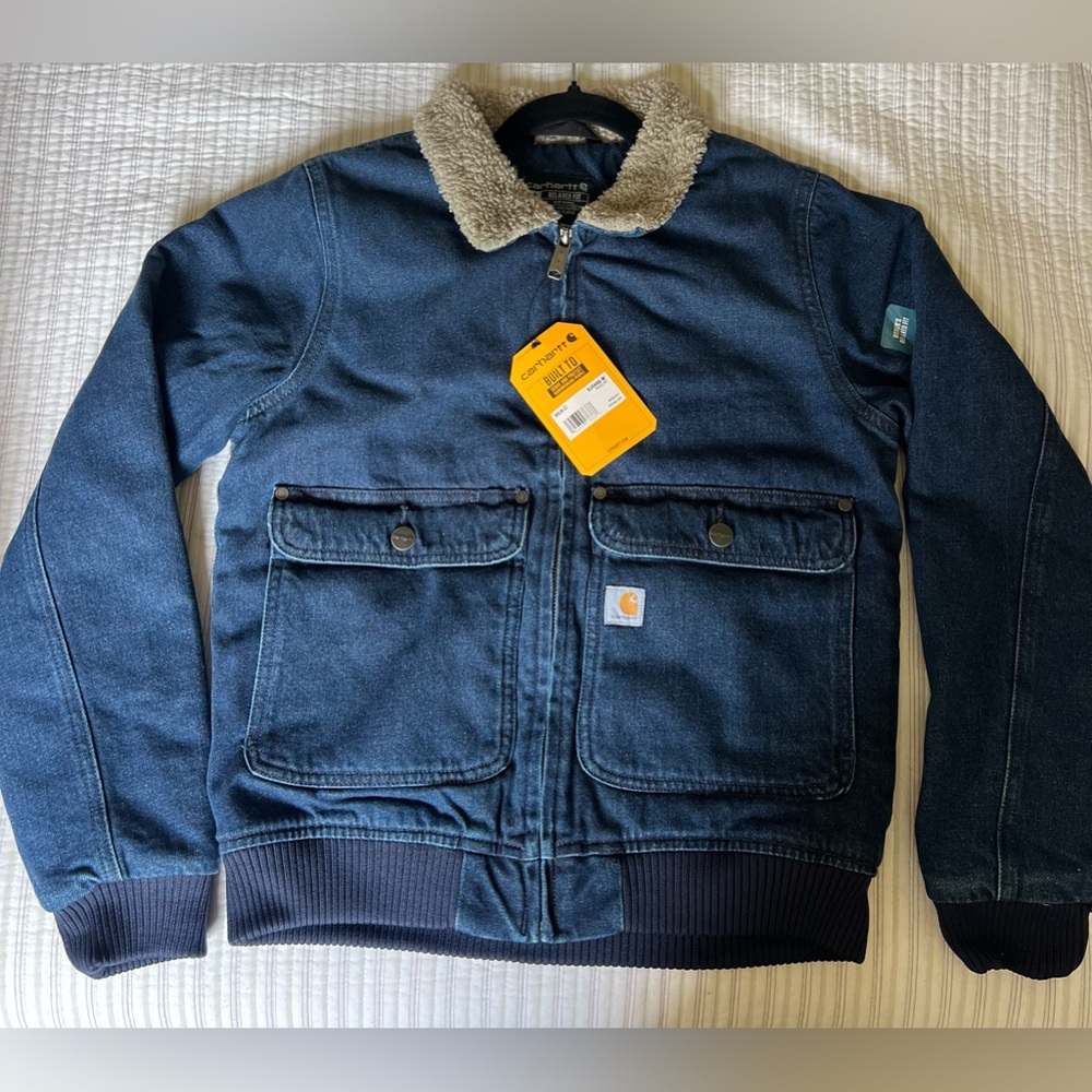 NWT Carhartt Women’s Sherpa lined denim jacket